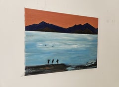 Surfers, Painting, Oil on Canvas