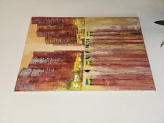 Yellow taxi, Painting, Oil on Canvas