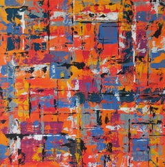 The orange cube by M.Y., Painting, Acrylic on Canvas