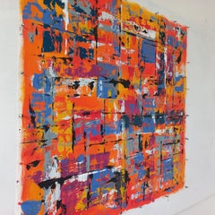 The orange cube by M.Y., Painting, Acrylic on Canvas