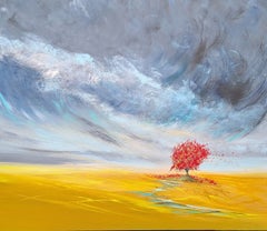 Solitary Blaze, Painting, Acrylic on Canvas