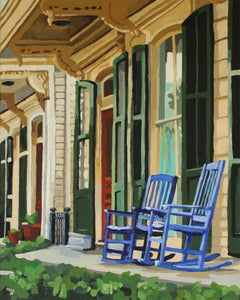 Leben auf der Veranda, Gemälde, Acryl auf Leinwand
