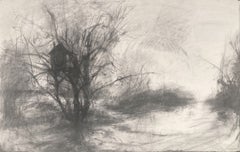 Refugio, Dibujo, carboncillo sobre papel