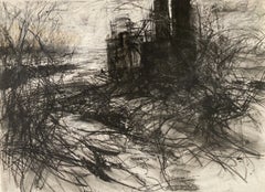 River Bend, Dibujo, carboncillo sobre papel