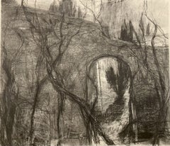Visita, Dibujo, carboncillo sobre papel