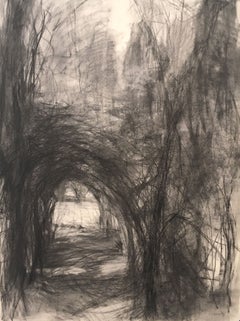 Túnel, dibujo, carboncillo sobre papel