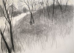 Ladera, Dibujo, carboncillo sobre papel