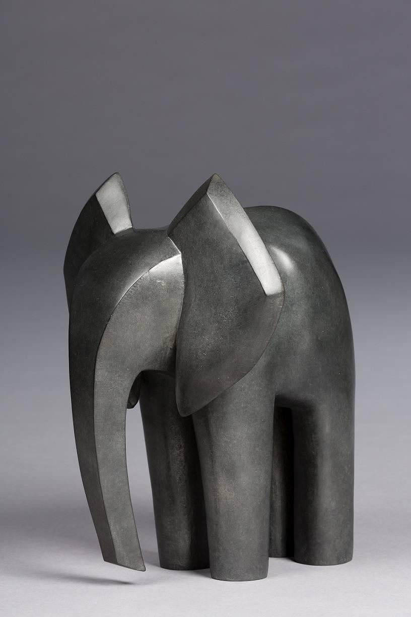 Marie Louise Sorbac Figurative Sculpture - Valentin by M. L. Sorbac - Animal Bronze Sculpture (Elephant)