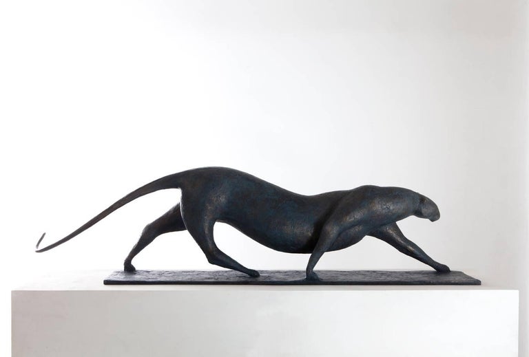 Grand Félin (Big Feline) by Pierre Yermia - Animal Sculpture, Outdoor Art For Sale 1