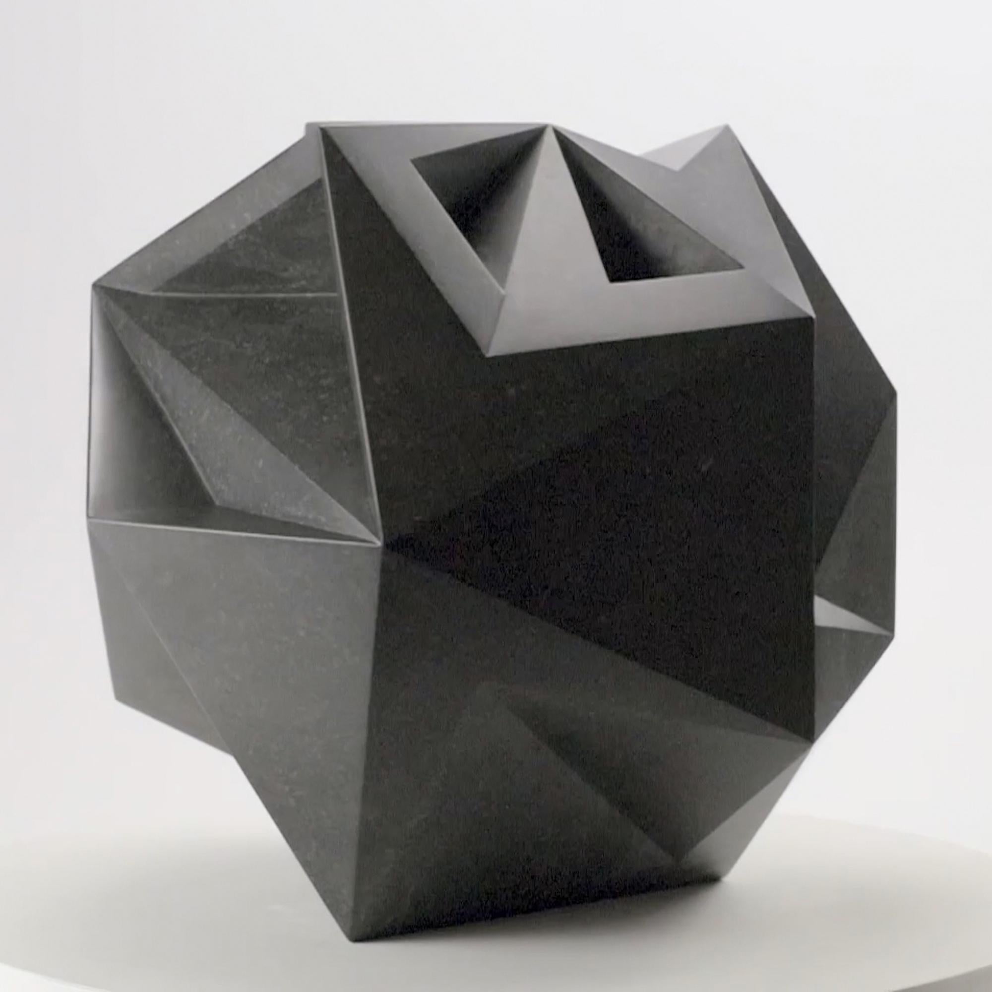 Blackbird By Richard Perry - abstract sculpture, Irish blue limestone For Sale 5