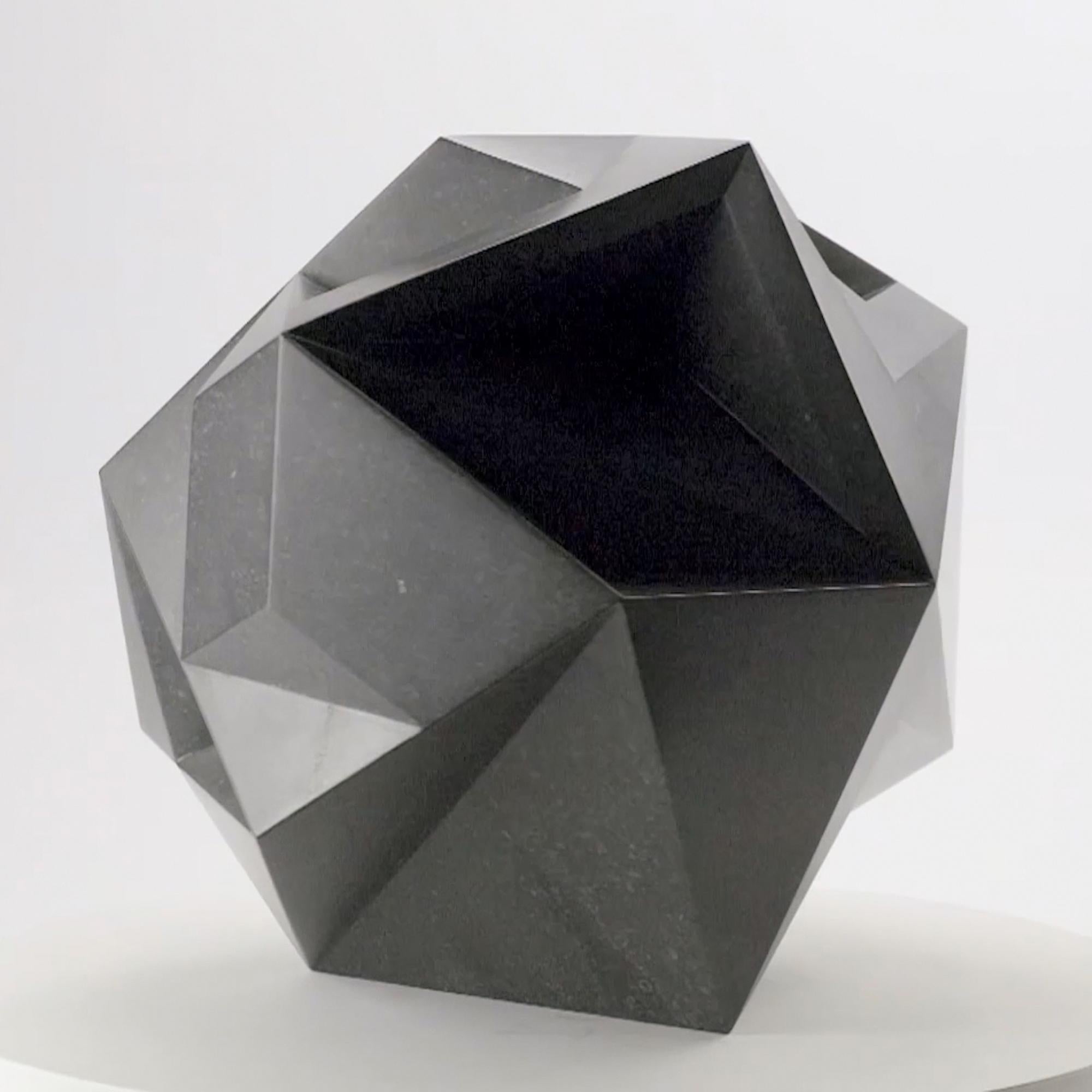 Blackbird By Richard Perry - abstract sculpture, Irish blue limestone For Sale 7