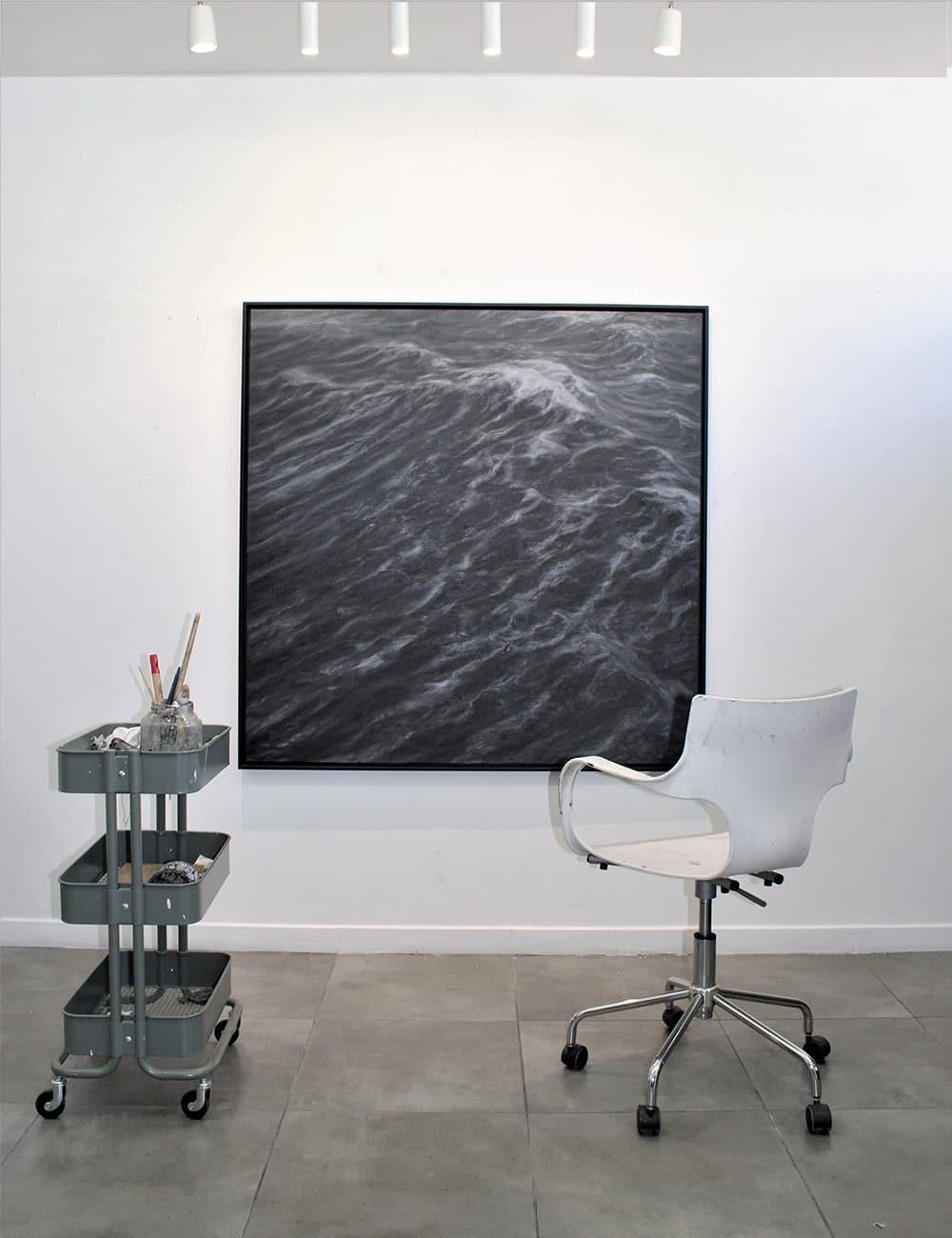 The Duel by Franco Salas Borquez - Contemporary oil painting, seascape, waves For Sale 1