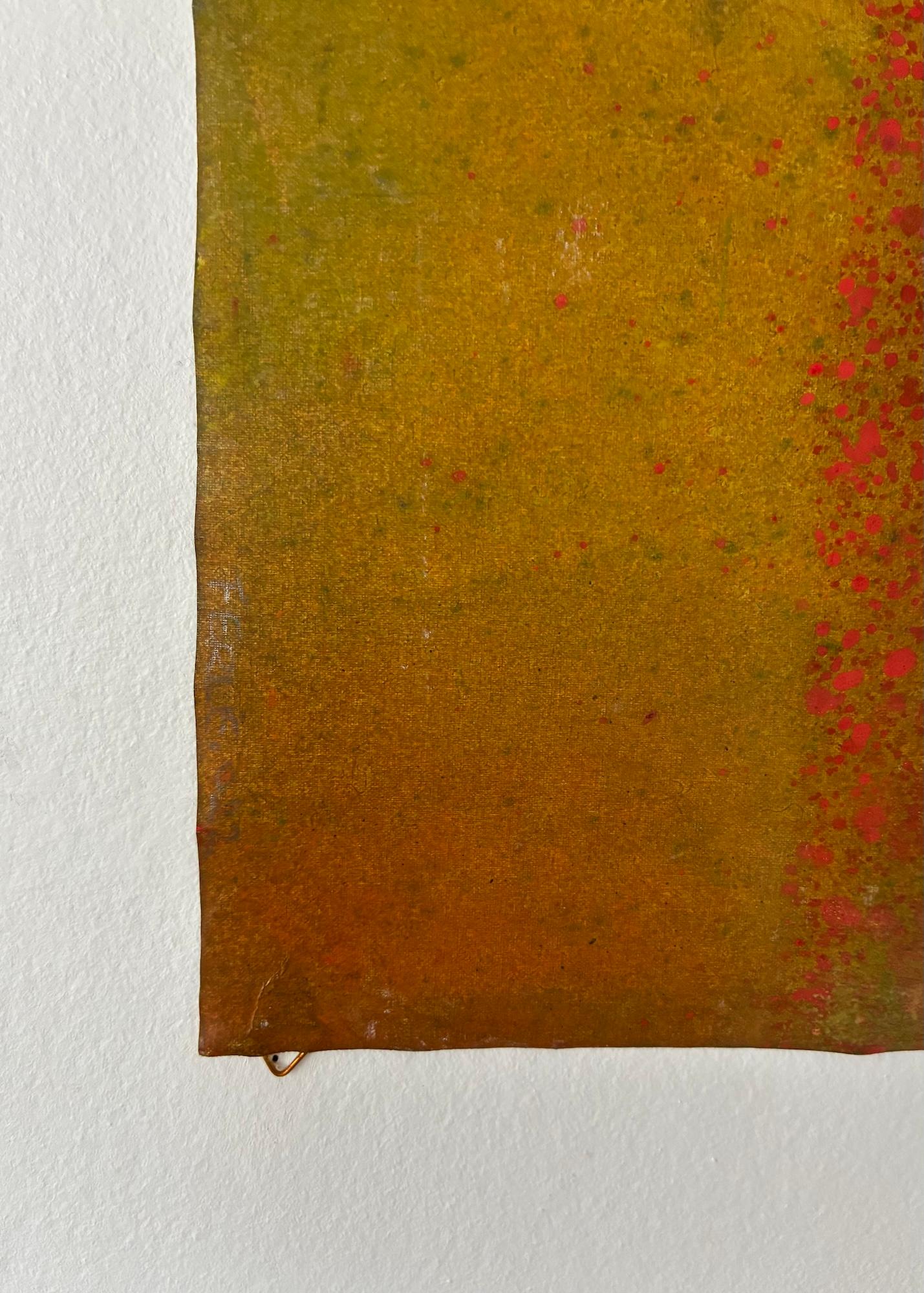 Untitled XXII is a unique oil on free-standing canvas painting by contemporary artist Ferle, dimensions are 100 cm x 70 cm (39.4 × 27.6 in). The artwork is signed, sold unframed and comes with a certificate of authenticity. 

A viewer would first
