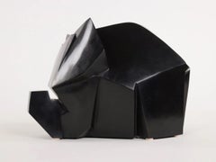 Kiofantino by Jacques Owczarek - Animal bronze black sculpture of an elephant