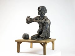 Selon Maud by Cécile Raynal - Stoneware sculpture, female figure, dream, poetic