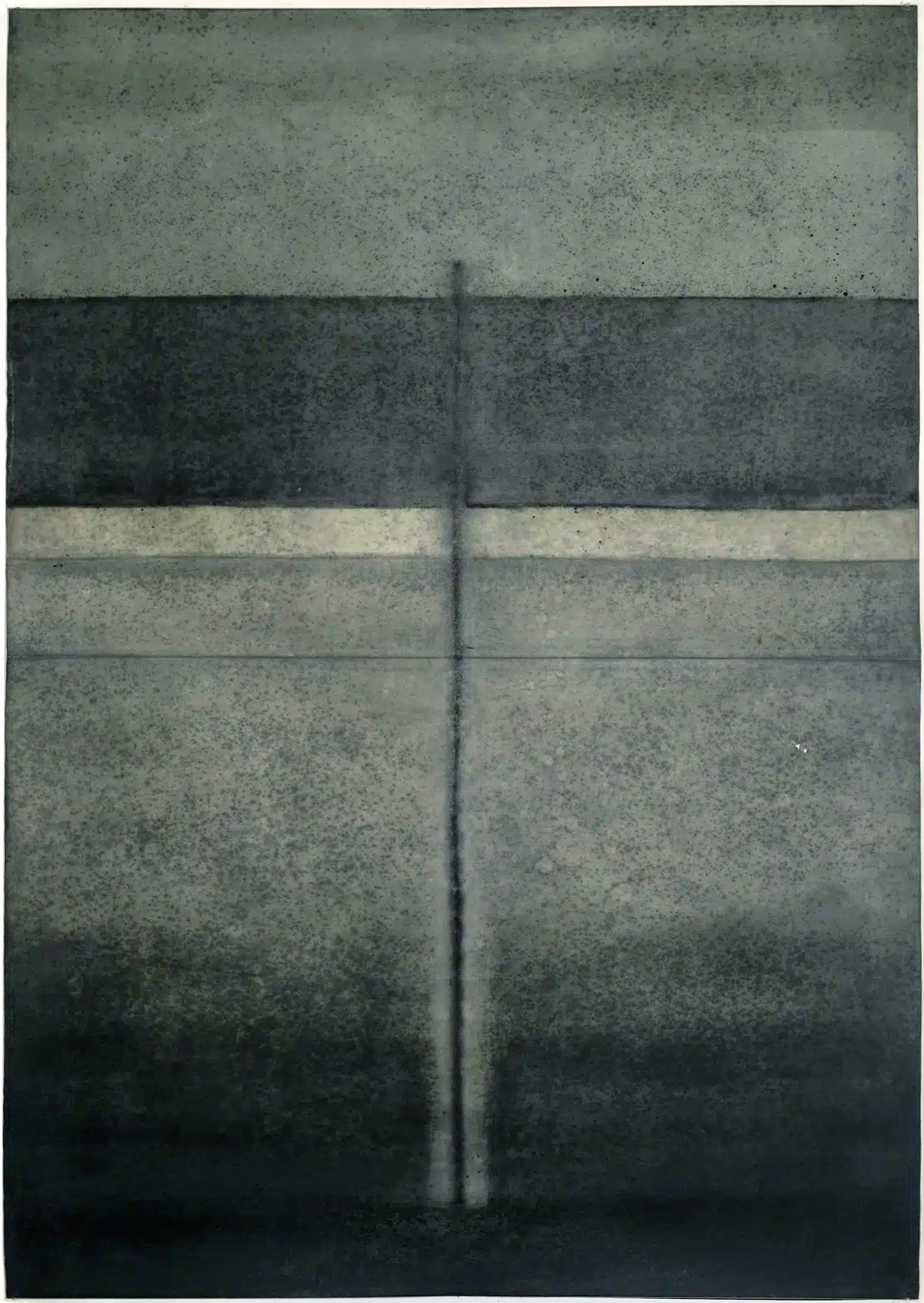 Elvire Ferle Abstract Painting - Untitled LIV by Ferle - Large abstract painting, dark tones, grey colours