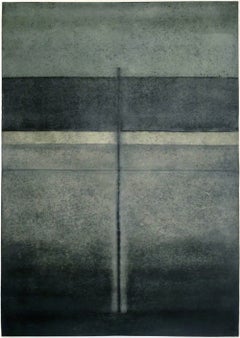 Untitled LIV by Ferle - Grande peinture abstraite, tons sombres, couleurs grises
