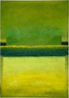 Untitled LX by Ferle - Large abstract painting, vivid tones, spiritual, green