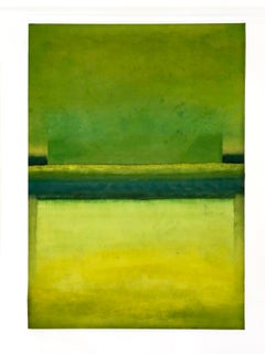 Untitled LX by Ferle - Large abstract painting, vivid tones, spiritual, green