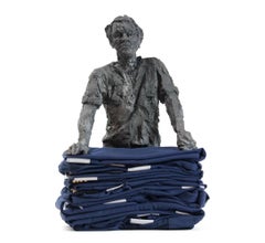 El Patrón (Le Pacha) de Cécile Raynal - Escultura retrato masculino, arenisca