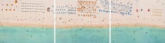 Miami II 001 de Bernhard Lang - Fotografía aérea abstracta, playa, tríptico