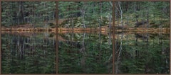Deep Mirroring Forest 015 by Bernhard Lang - Landscape photography, framed, tree