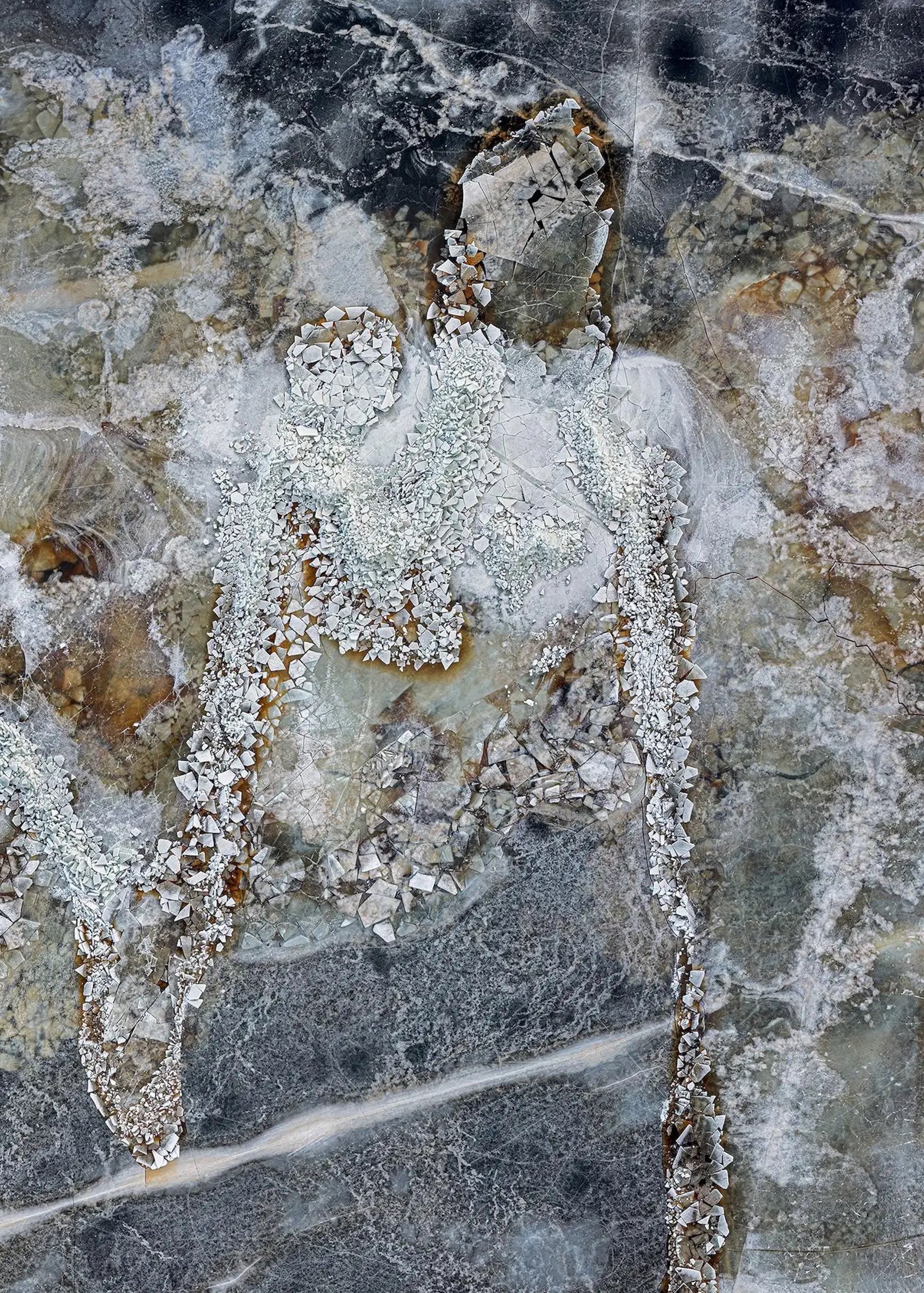 Hielo Báltico II, Paernu 010 por Bernhard Lang - Fotografía aérea, invierno, frío
