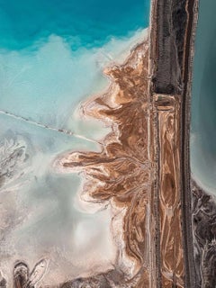 Baltic Lagoons 002 by Bernhard Lang - Aerial abstract photography, blue, brown