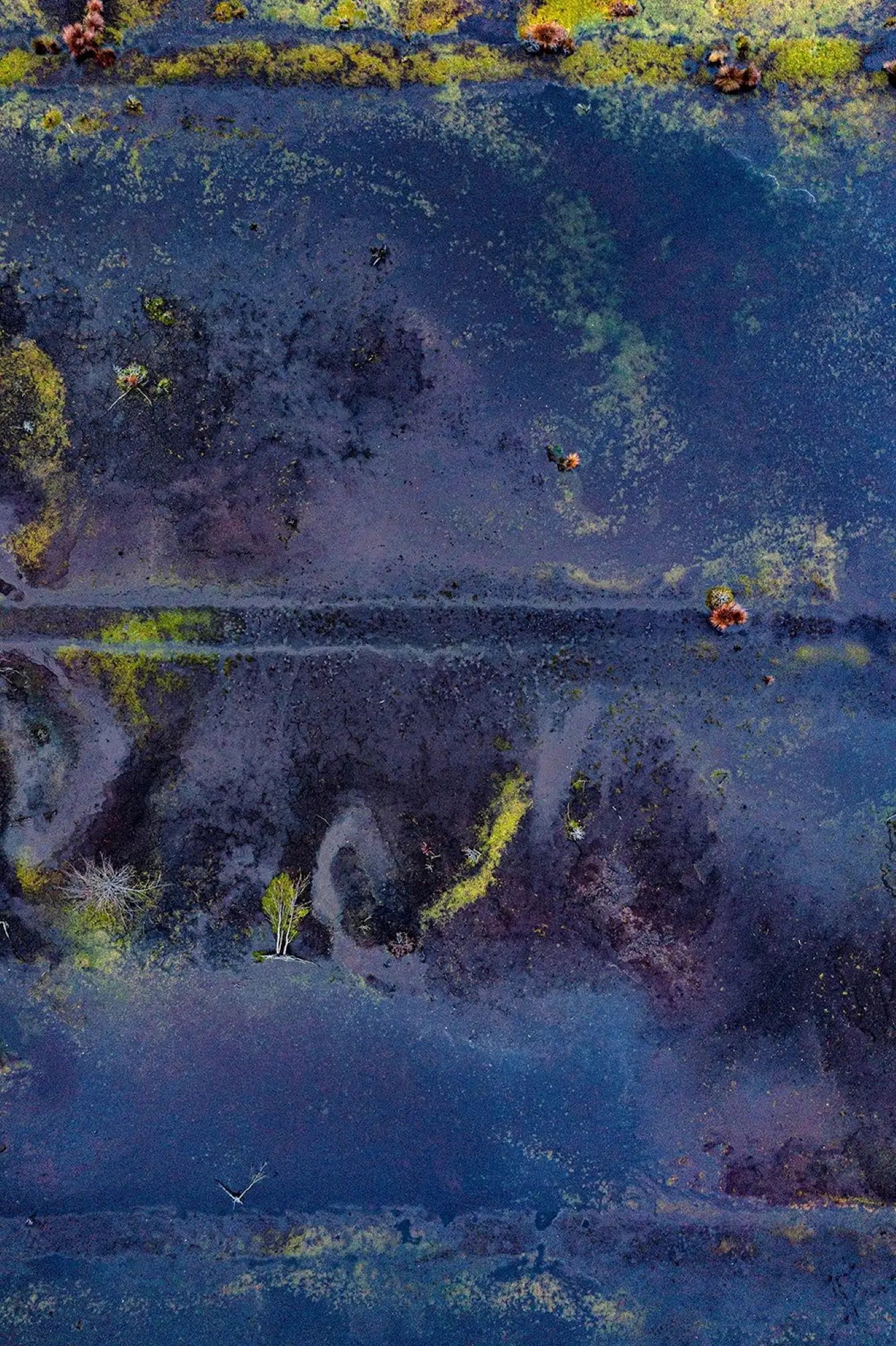 Das Moor Renaturiert 011 von Bernhard Lang - Luftbildfotografie, blaue Farbe