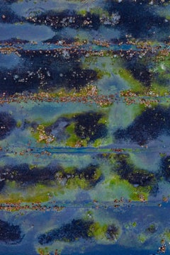 The Bog Renaturated 010 by Bernhard Lang - Aerial abstract photography, blue