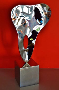 Ectoplasm I by Franck K - Reflecting Steel Sculpture, Organic Art