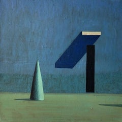 GA-BLA by Ramon Enrich - Geometric Landscape Painting, Blue