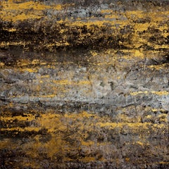 Abstraction 100-279 22 by N. Galtier - Contemporary Painting, Golden, Abstract