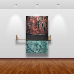 Abstract Painting / Wall-Mounted Liquor Cabinet by Frédérique Domergue