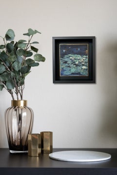 Water Lily II by Lumi Mizutani - Japanese style painting, flower, framed