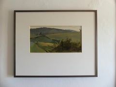 «A orillas de la carretera en Benque», de Valérie de Sarrieu - Óleo, paisaje francés