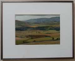 «La llanura de Montlaur», de Valérie de Sarrieu: cuadro al óleo enmarcado, paisaje francés