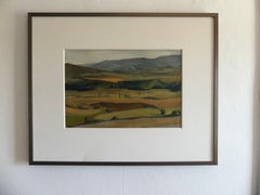 «La llanura de Montlaur», de Valérie de Sarrieu: cuadro al óleo enmarcado, paisaje francés