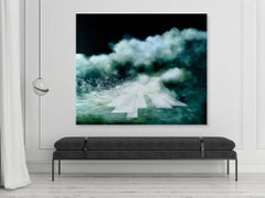 „On Waves and Particles II“ von J. van der Vlugt – Halbabstraktes Meereslandschaftsgemälde