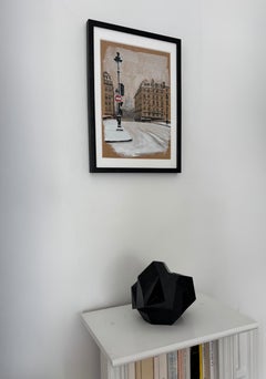 ArchiParis – Rojo 1 (Panthéon), de G. Chansarel, obra enmarcada sobre papel, vista de París