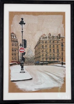 ArchiParis – Rojo 1 (Panthéon), de G. Chansarel, obra enmarcada sobre papel, vista de París