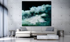 "On Waves and Particles IV" di J. van der Vlugt - Grande dipinto di paesaggio marino, onde