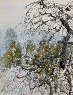 “Il prugno piangente II” di Lumi Mizutani - Pittura contemporanea in stile giapponese