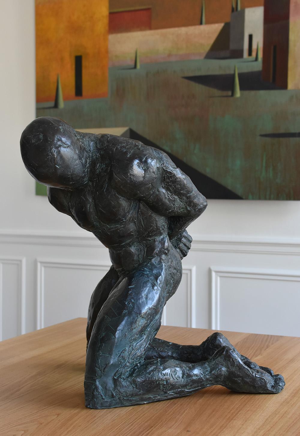 Grand esclave (Large Slave) by Yann Guillon - Male Nude Bronze Sculpture 4