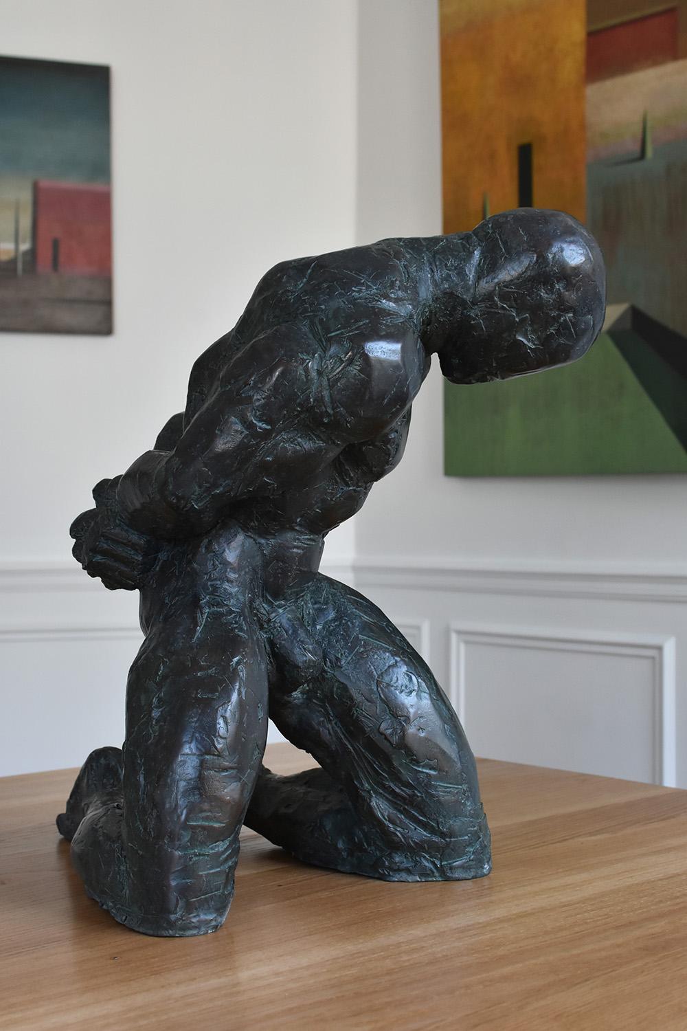 Grand esclave (Large Slave) by Yann Guillon - Male Nude Bronze Sculpture 7