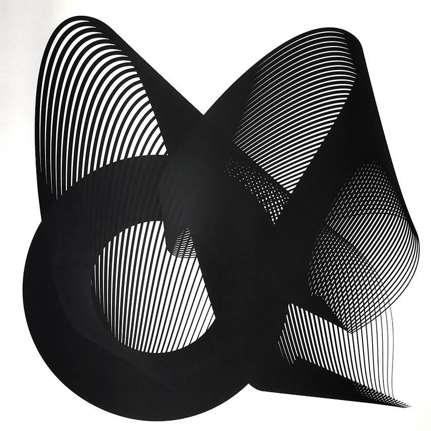 Fold - Abstract geometric print on paper, Minimalist, Modern Style, Monotone - Art by Kate Banazi