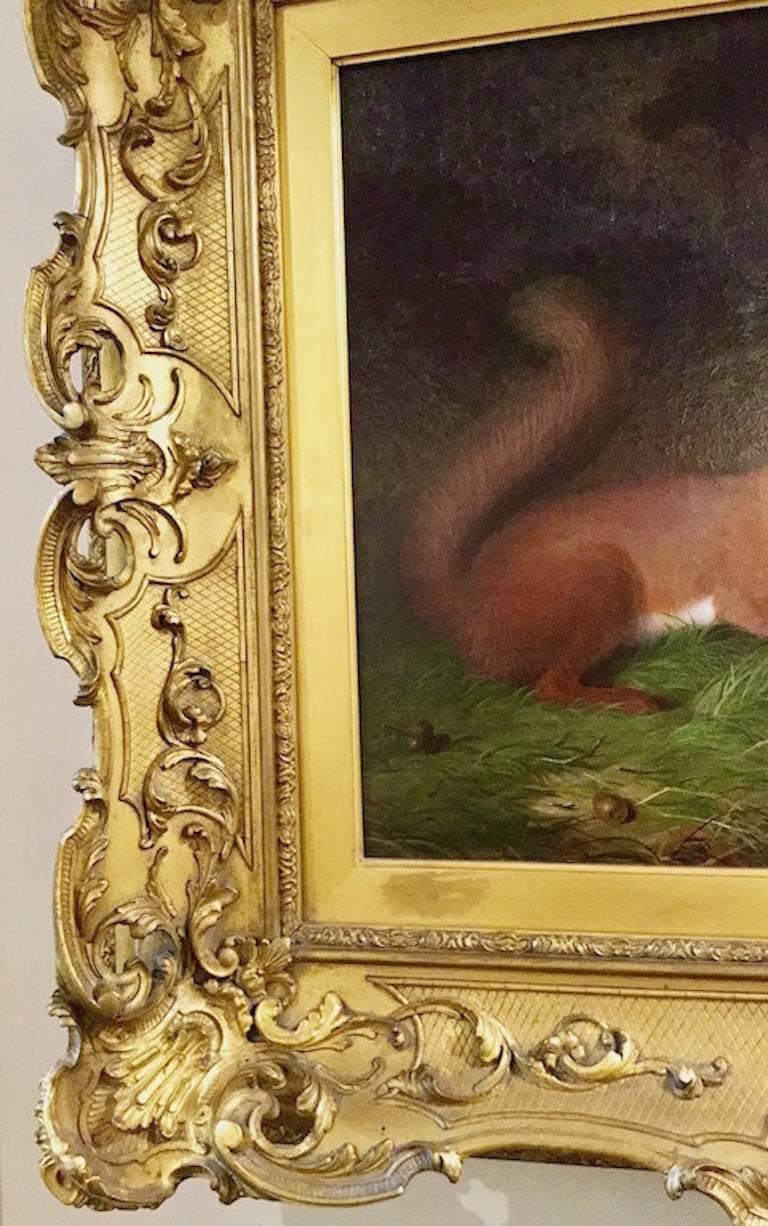 Red Squirrels An English Victorian Animal Painting by Abel Hold 19th Century 6