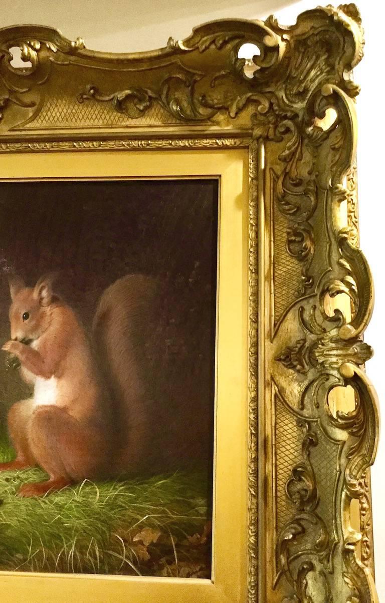 Red Squirrels An English Victorian Animal Painting by Abel Hold 19th Century 9
