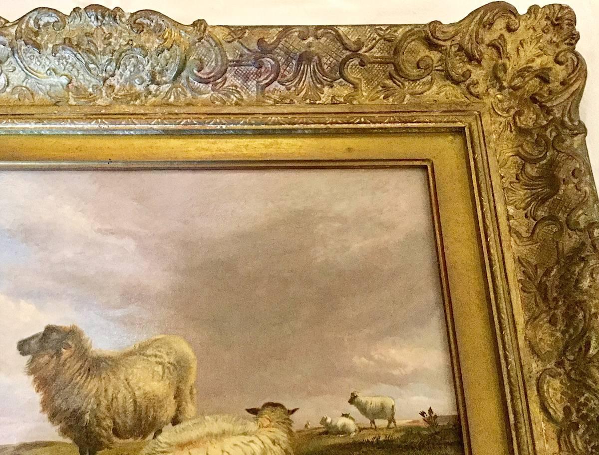 Sheep in a Landscape An English Scene Victorian 19th Century by T G Cooper  1