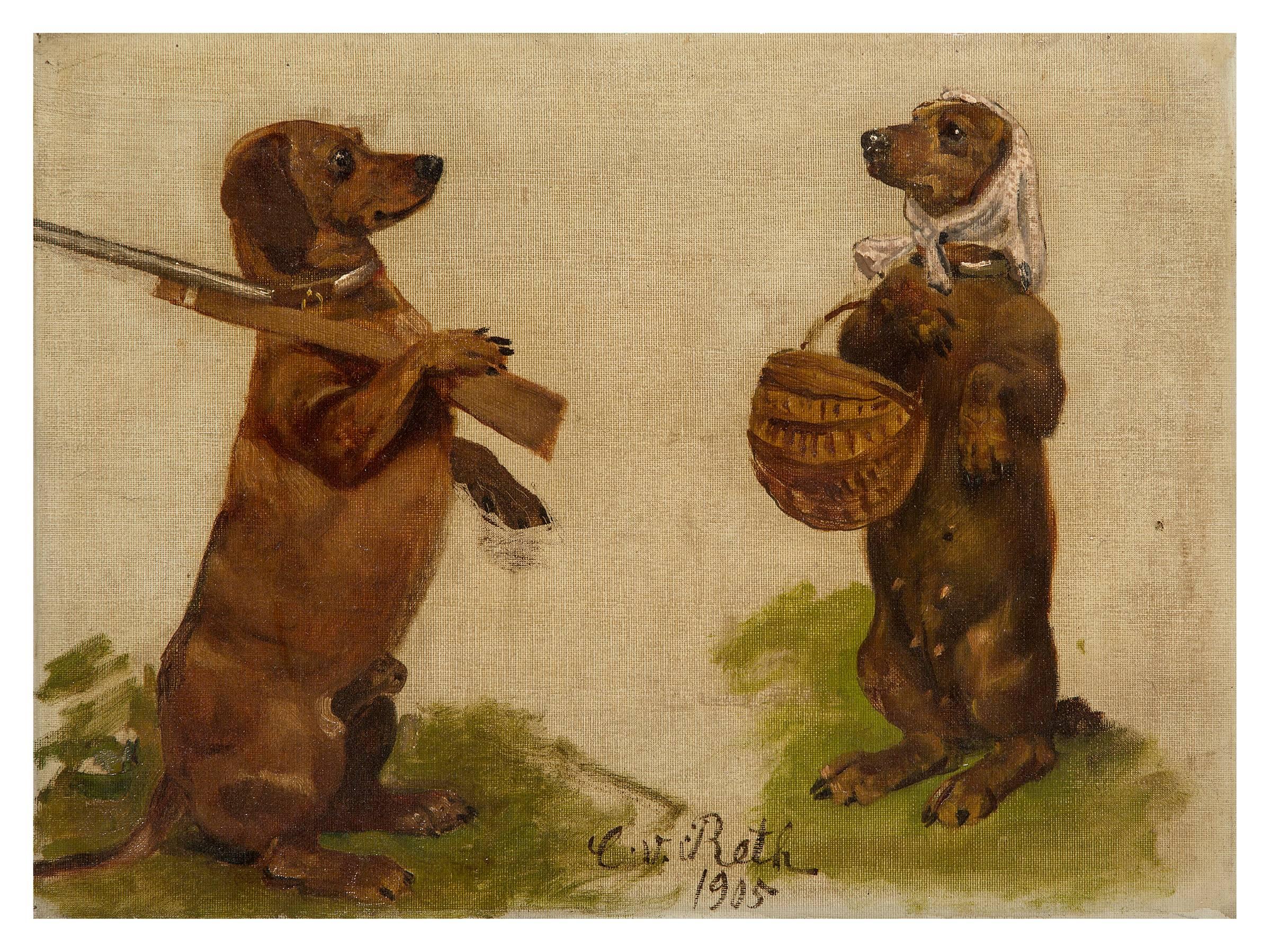 Caspar von Reth Animal Painting - The Home Guard